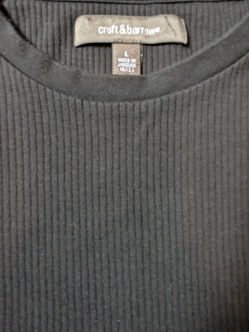 croft & barrow Men's Ribbed Black Sweater - L